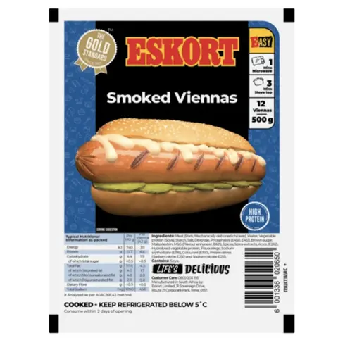 Eskort Smoked Viennas 500g