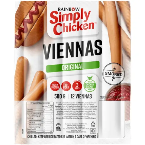Simply Chicken Viennas Original 500g